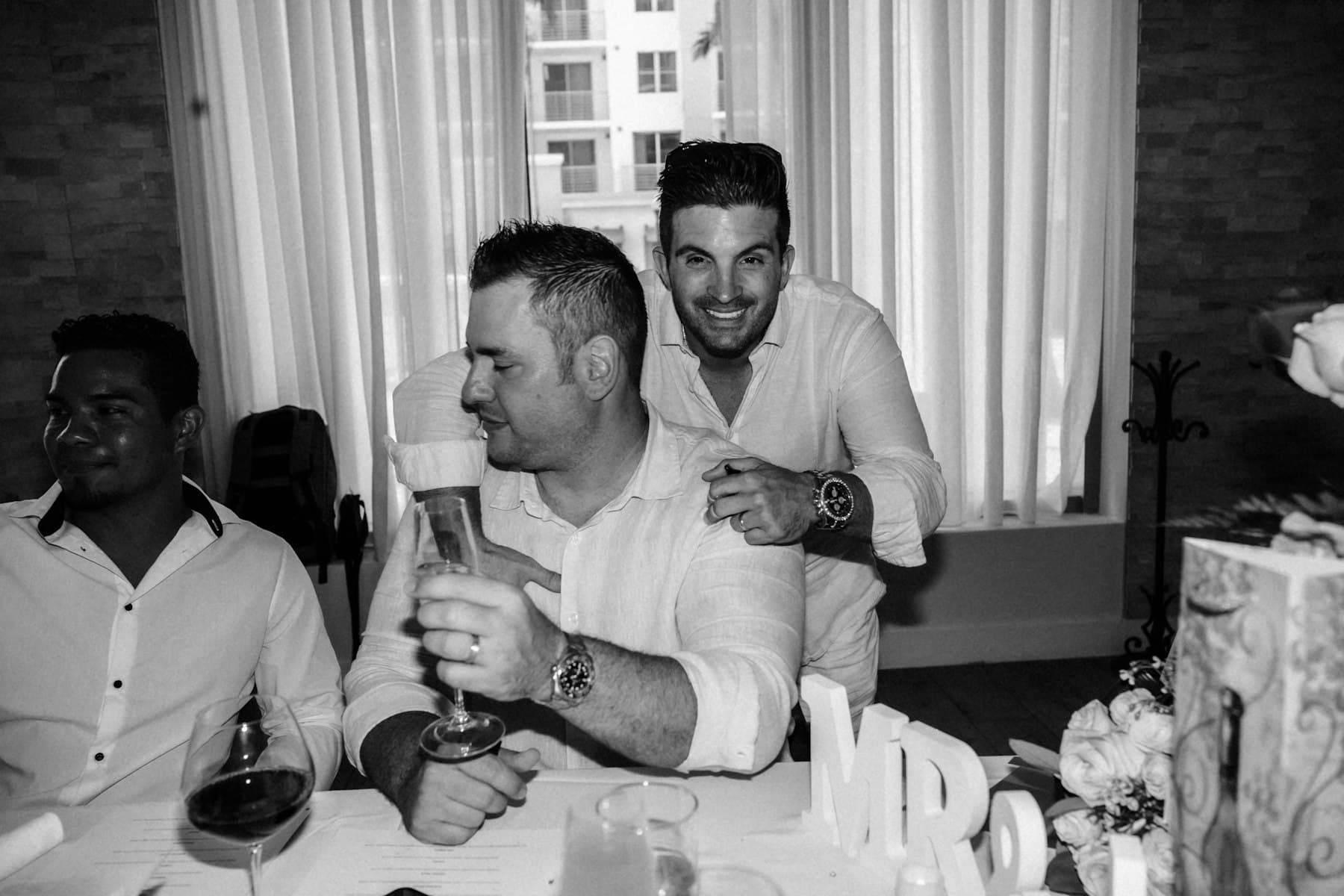 Guests raising a toast